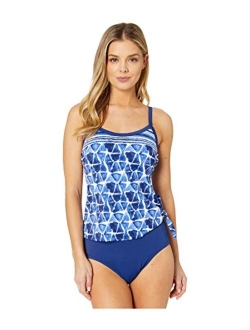 Scoop Neck Faux Side Tie One Piece Swimsuit