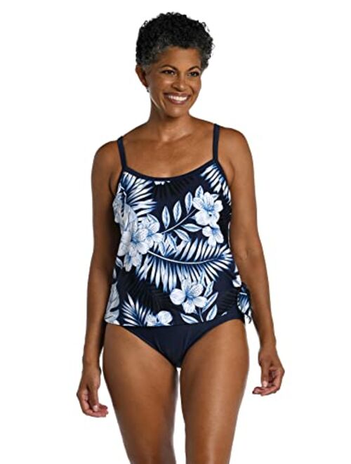 Maxine Of Hollywood Scoop Neck Faux Side Tie One Piece Swimsuit