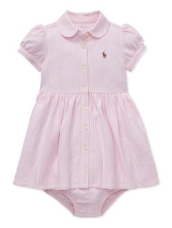 Ralph Lauren Baby Girls Striped Knit Oxford Dress