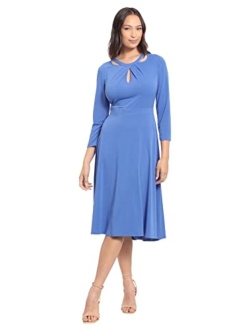 Women's Cut Out Neckline A-line Jersey Dress