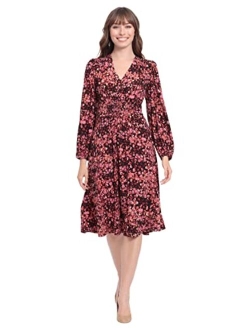 Women's Smocked Empire Waist Fit and Flare Dress