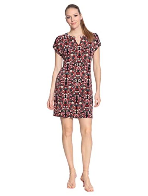 London Times Women's Short Sleeve Shift Dress