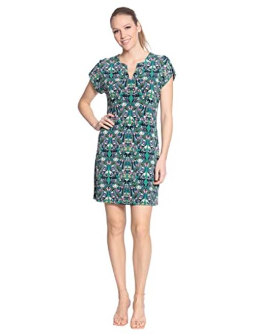 London Times Women's Short Sleeve Shift Dress