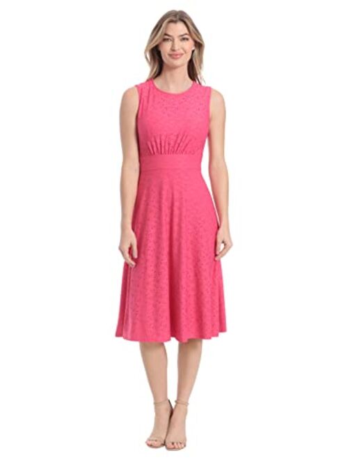 London Times Women's Inset Waist Midi Dress Career Office Occasion Guest of