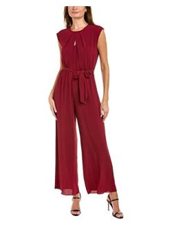 womens Pleat Neck Jumpsuit