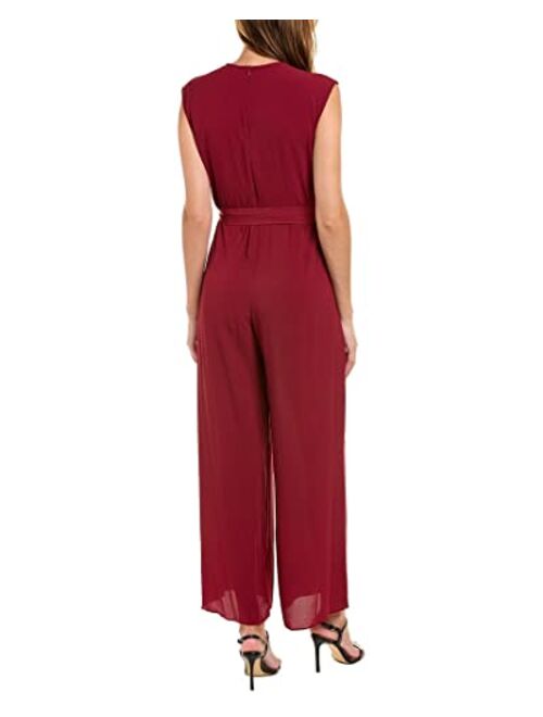 London Times womens Pleat Neck Jumpsuit