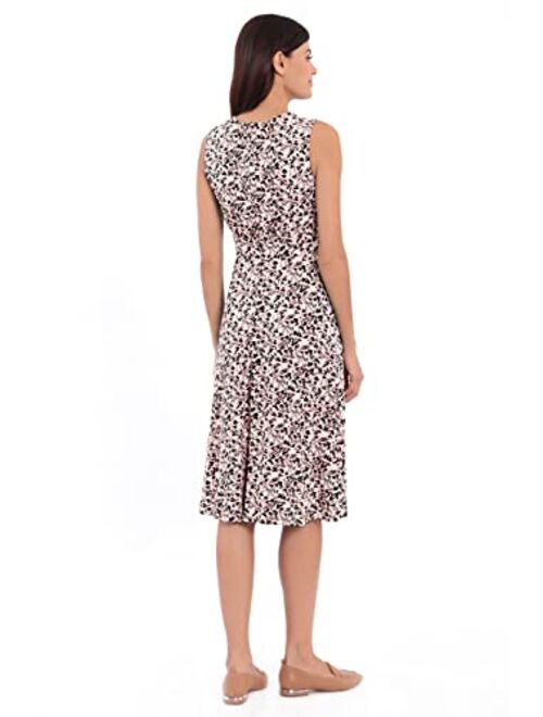 London Times Women's Fit Dress, Sleeveless Flare Midi