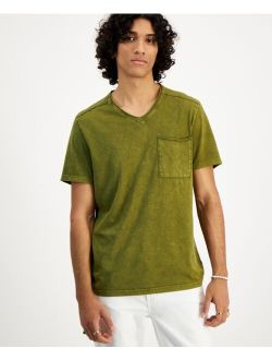 Men's Acid Frayed V-Neck T-Shirt, Created for Macy's