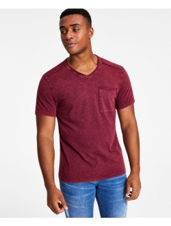 Men's Acid Frayed V-Neck T-Shirt, Created for Macy's