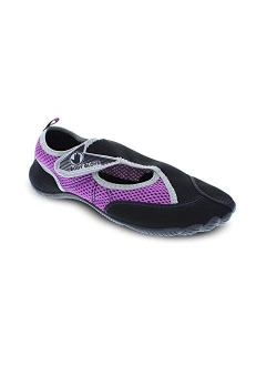 Water Shoes for Women (Lake, Aerobics, Swimming, Aqua Sports, Beach, Womens Water Shoes) Black and Oasis Blue Horizon Aqua Shoes for Women