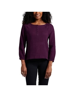 Women's Textured Henley Blouse