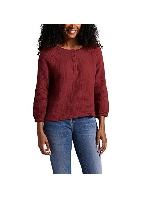 Jag Jeans Women's Textured Henley Blouse