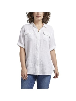 Women's Textured Short-Sleeve Shirt