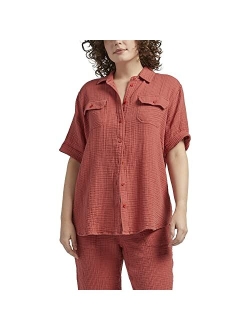 Women's Textured Short-Sleeve Shirt