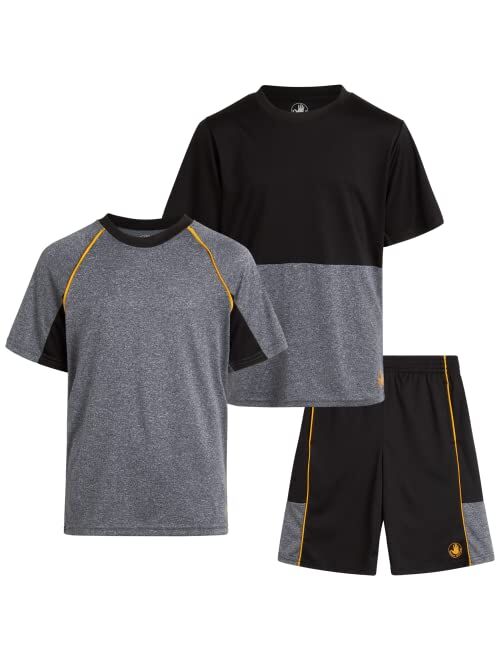 Body Glove Boys Active Shorts Set 3 Piece Performance T-Shirt, Tank Top, Shorts (8-14)