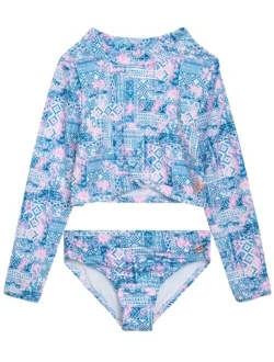 Girls' Rash Guard - 2-Piece UPF 50  Swim Shirt and Bikini Bottom Swimsuit Set (Little Girl/Big Girl)