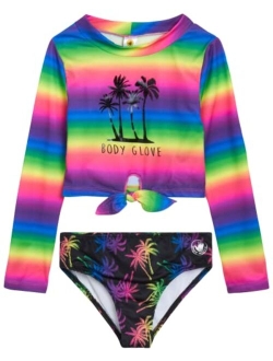 Girls' Rash Guard - 2-Piece UPF 50  Swim Shirt and Bikini Bottom Swimsuit Set (Little Girl/Big Girl)