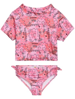 Girls' Rash Guard - 2-Piece UPF 50  Swim Shirt and Bikini Bottom Swimsuit Set (Little Girl/Big Girl)