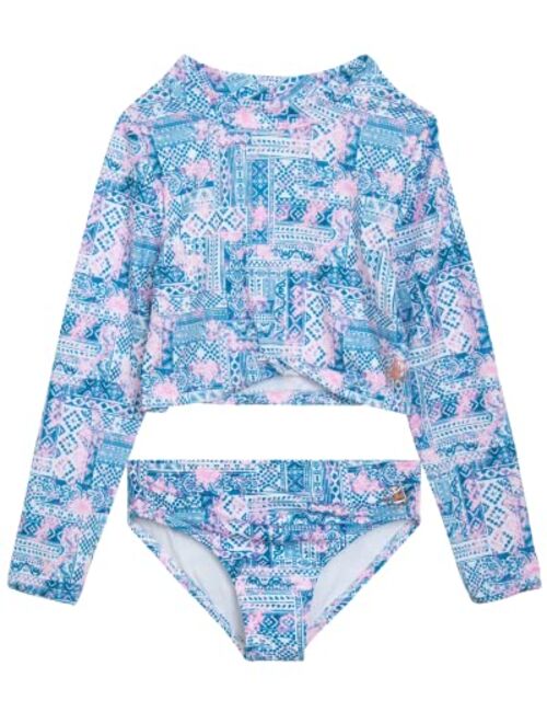 Body Glove Girls' Rash Guard - 2-Piece UPF 50+ Swim Shirt and Bikini Bottom Swimsuit Set (Little Girl/Big Girl)