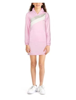 Girls' Cozy Dress - Casual Soft Fleece Hoodie Sweatshirt Sneaker Dress (Size: 4-12)