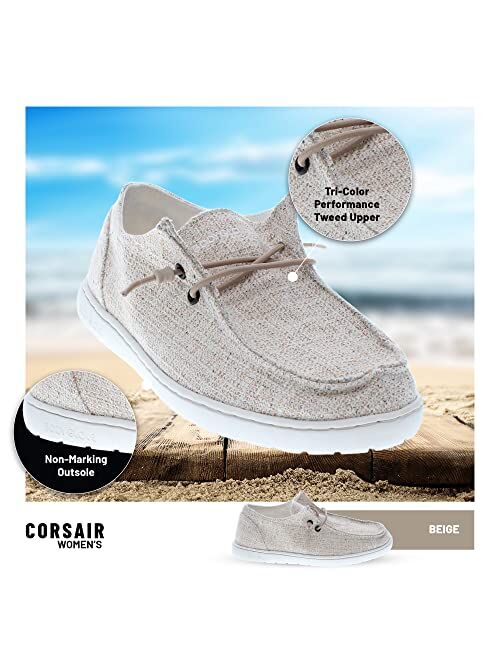 Body Glove Womens Boat Shoes and Casual Shoes Corsair - Womens Water Shoes in a Casual Slip on Loafer for Women, Casual Womens Water Shoes with Non-Marking Outsole and Dr