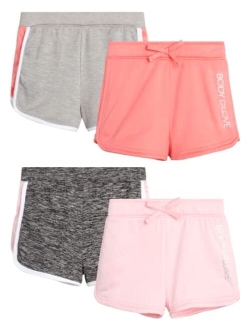 Girls Active Shorts - 4 Pack Soft Cozy Athletic Gym Dolphin Shorts (Size: 7-12)