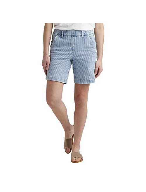 Jag Jeans Women's Petite Maddie Mid Rise 8" Pull-on Short