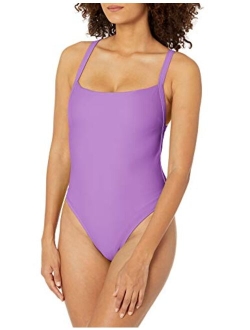 Women's Standard Smoothies Electra Solid One Piece Swimsuit with Strappy Back Detail