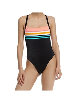 Women's Standard Smoothies Electra Solid One Piece Swimsuit with Strappy Back Detail