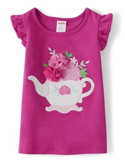 Girls' and Toddler Embroidered Graphic Sleeveless T-Shirts