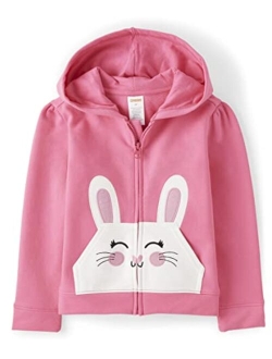 Girls and Toddler Long Sleeve Zip Up Hoodie Sweatshirt