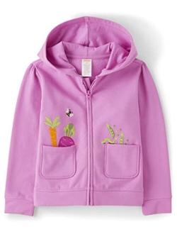 Girls and Toddler Long Sleeve Zip Up Hoodie Sweatshirt