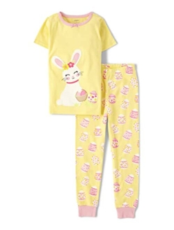 Gymmie Short Sleeve and Pant Cotton 2-Piece Pajama Sets, Big Kid, Toddler