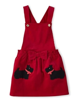 Girls and Toddler Embroidered Sleeveless Skirtall Jumpers