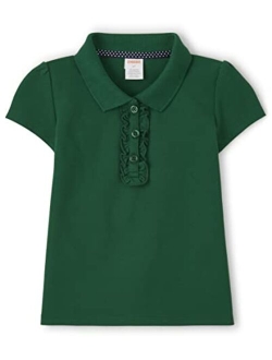 Girls and Toddler Short Sleeve Ruffle Polo Shirt