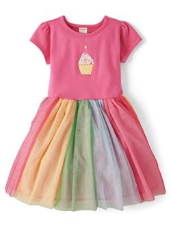 Girls' and Toddler Embroidered Short Sleeve Dress