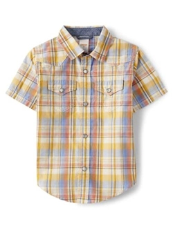 Boys' Family Matching Short Sleeve Button Down Shirt, Dad and Son