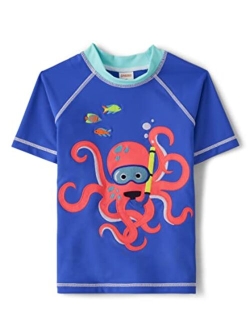 Boys' and Toddler Embroidered Short Sleeve Rashguard