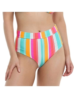 Women's Standard Twiggy High Waisted Boyleg Cheeky Coverage Bikini Bottom Swimsuit