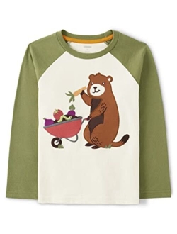 Baby Boys' and Toddler Embroidered Graphic Long Sleeve T-Shirts