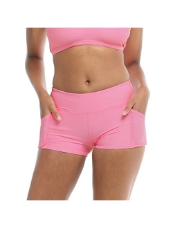 Women's Standard Rider Elastic Waist Hybrid Swim Short with UPF 50