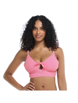 Women's Standard Smoothies Olivia Solid D, Dd, E, F Cup Bikini Top Swimsuit with Adjustable Tie Back