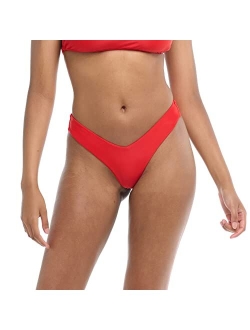 Women's Standard Smoothies Kendal Solid High Cut V-Front Cheeky Bikini Bottom Swimsuit