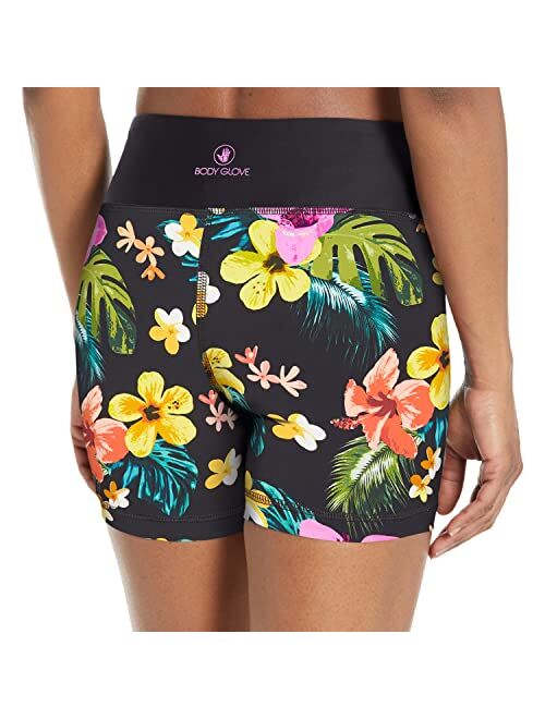 Body Glove Women's Standard Speedy Elastic Waist Hybrid Swim Short with UPF 50