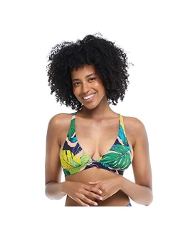 Women's Standard Freya Fixed Triangle Halter Bikini Top Swimsuit with 2-Way Back