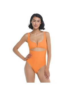 Women's Standard Smoothies Eli Solid One Piece Swimsuit with V-Wire Neckline