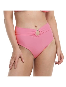 Women's Standard Smoothies Woodstock Solid High Rise Bikini Bottom Swimsuit