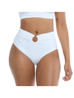 Women's Standard Smoothies Woodstock Solid High Rise Bikini Bottom Swimsuit