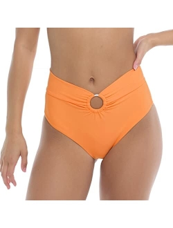 Women's Standard Smoothies Woodstock Solid High Rise Bikini Bottom Swimsuit