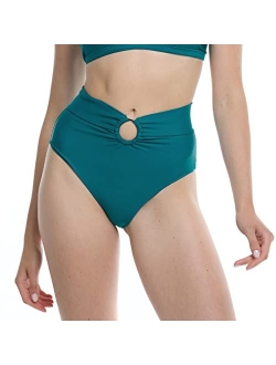 Women's Standard Smoothies Woodstock Solid High Rise Bikini Bottom Swimsuit